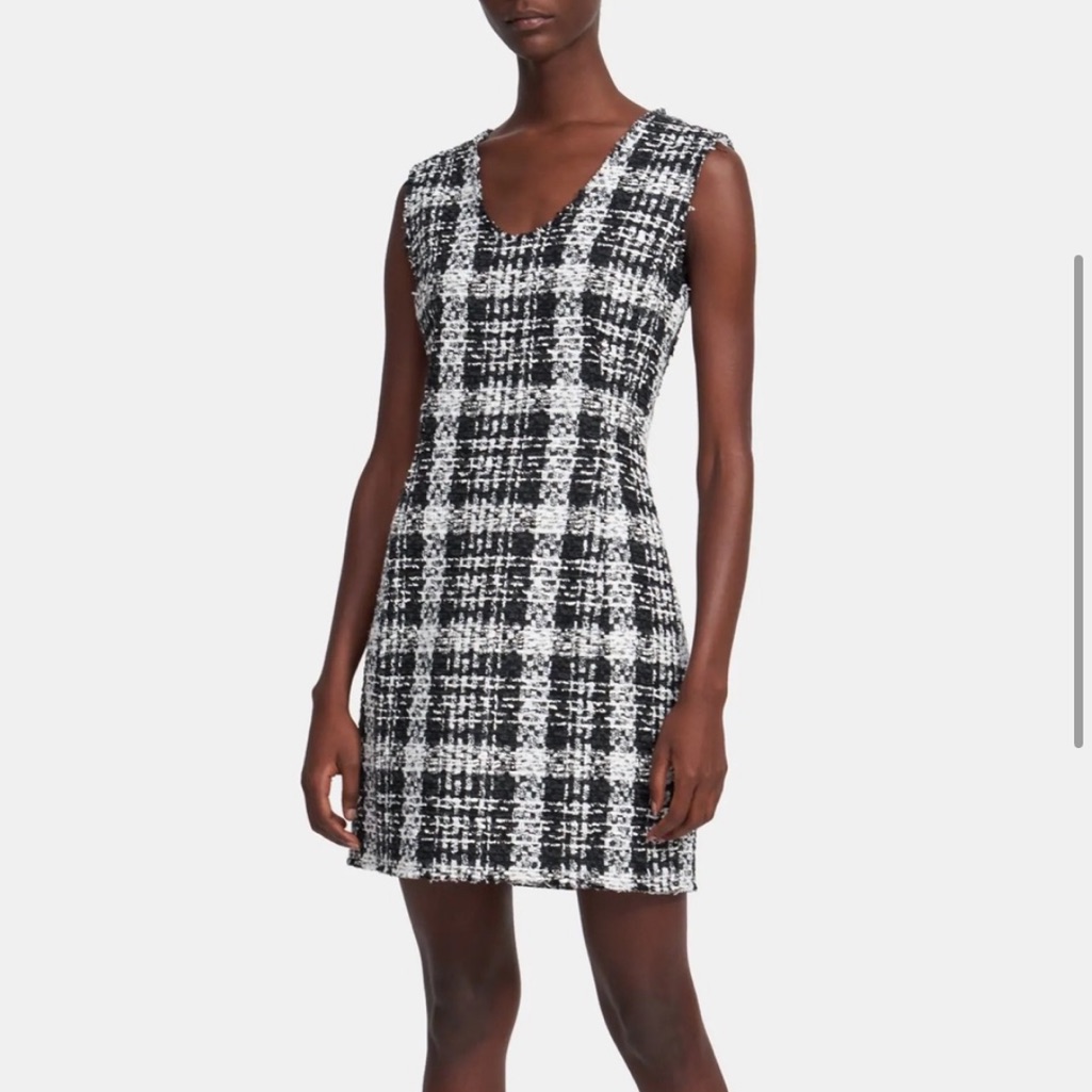 Theory Sculpt Dress In Rubber Tweed W/ Tags Size 0 Xxs